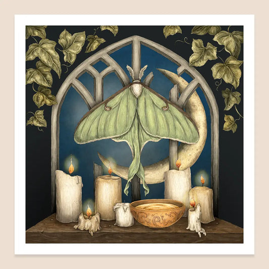 Luna Moth & Moon Print