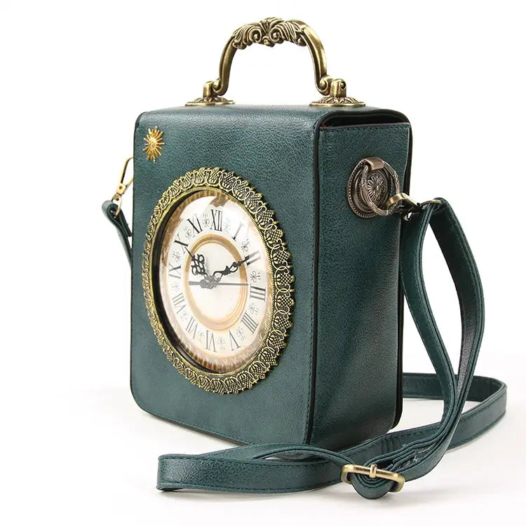 Vintage Clock Rectangle Shoulder Bag