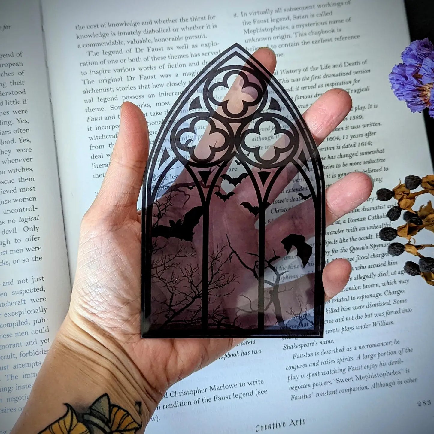 Purple Gothic Window Bookmark