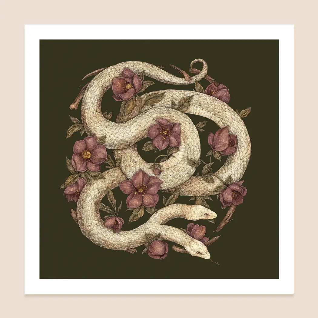 Two Headed Snake Print 8x8