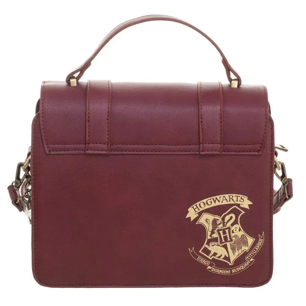 Harry Potter Hogwarts Satchel Maroon Crossbody Handbag