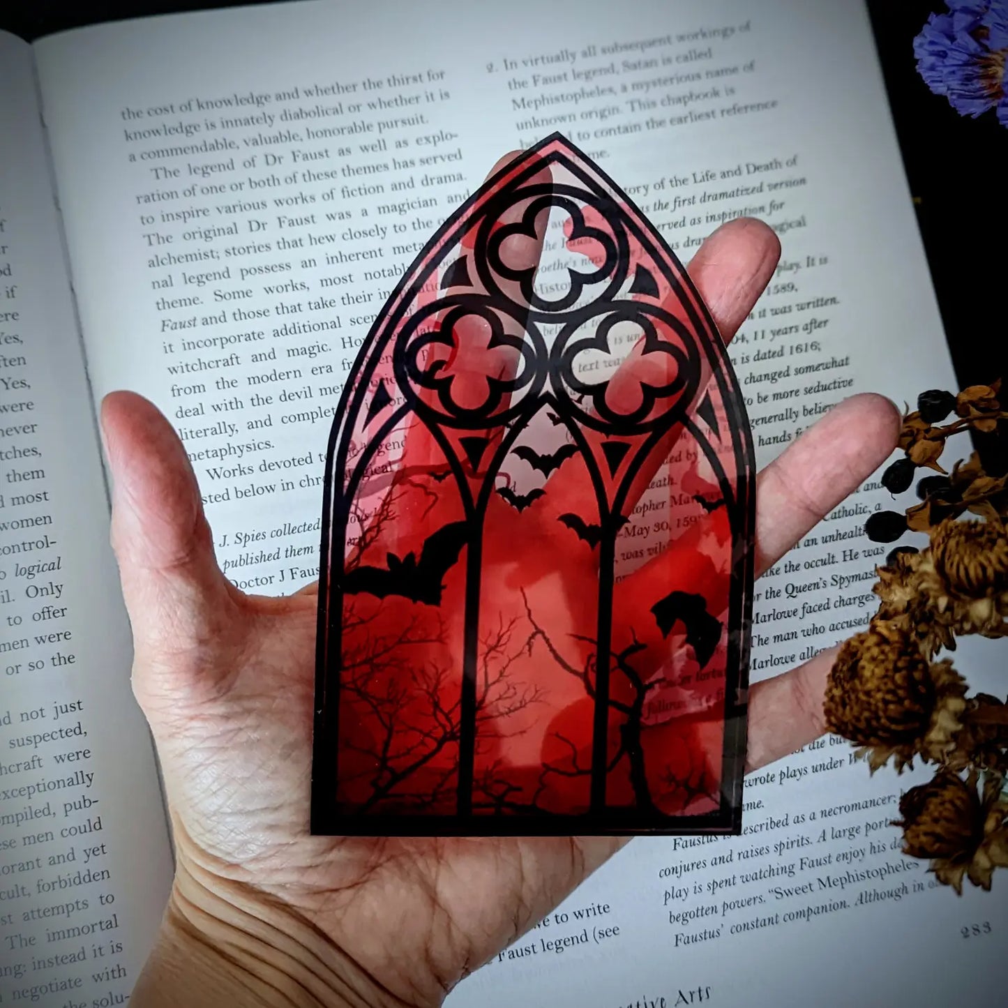 Red Gothic Window Bookmark