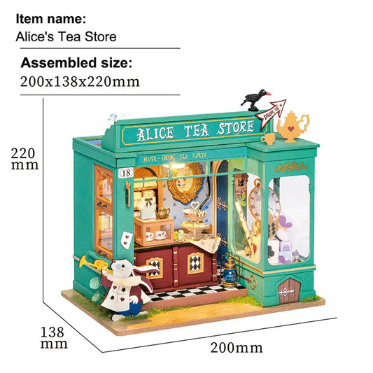 Diy Miniature House Kit: Alice's Tea Store