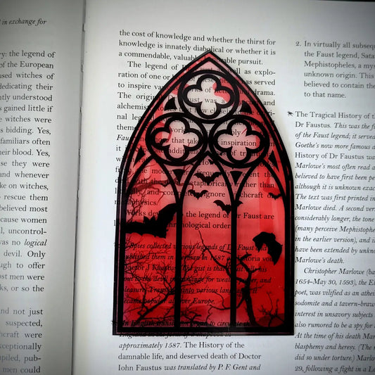 Red Gothic Window Bookmark