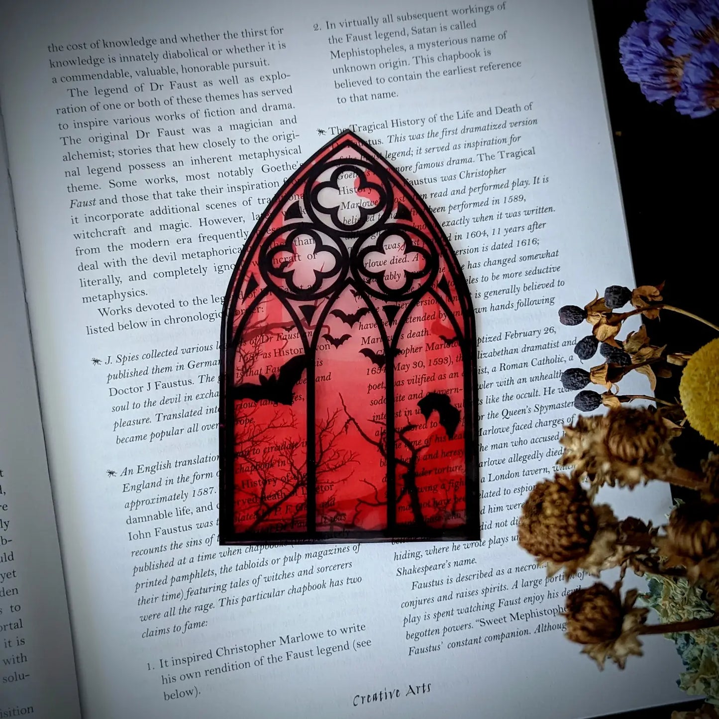 Red Gothic Window Bookmark