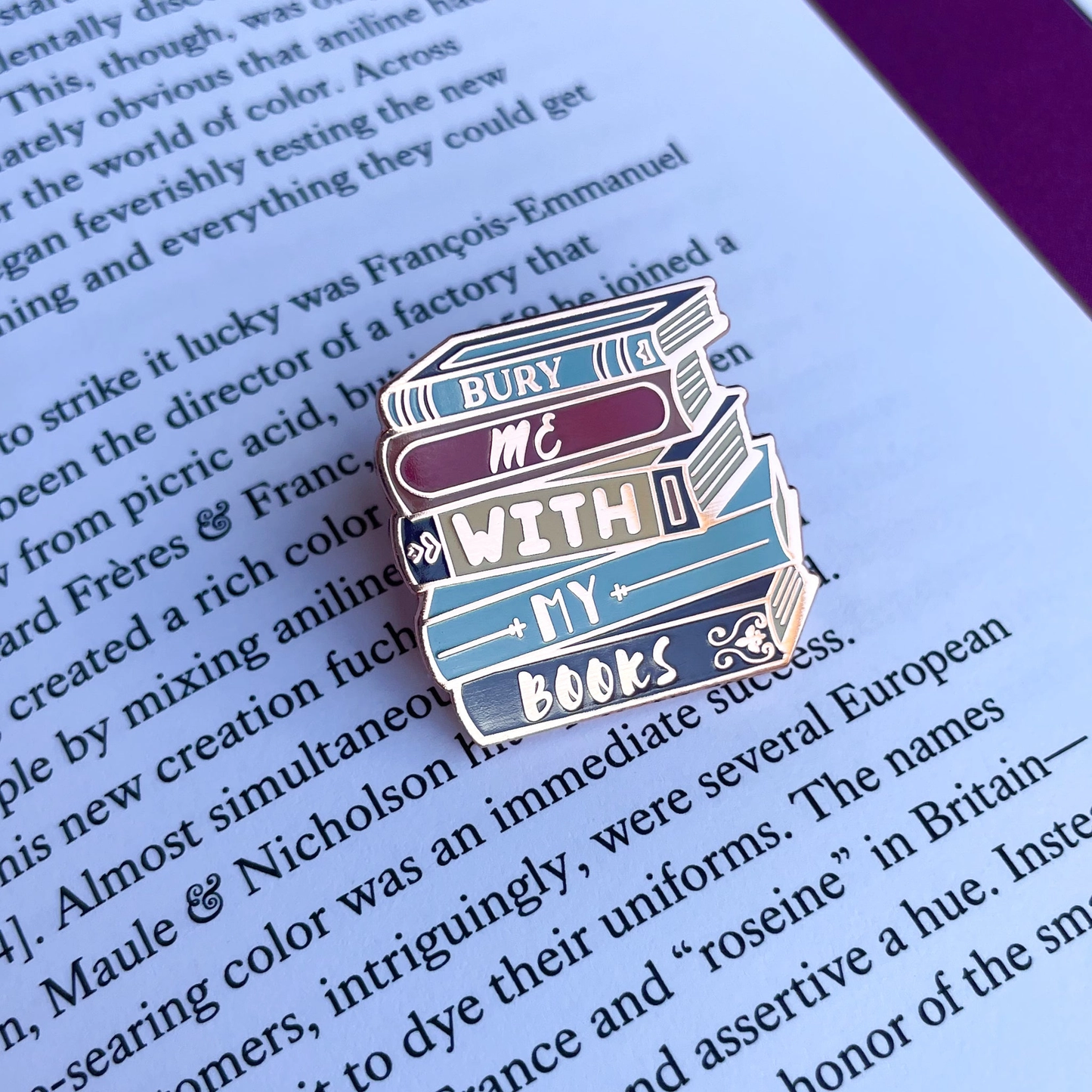 Bury Me with My Books Enamel Pin