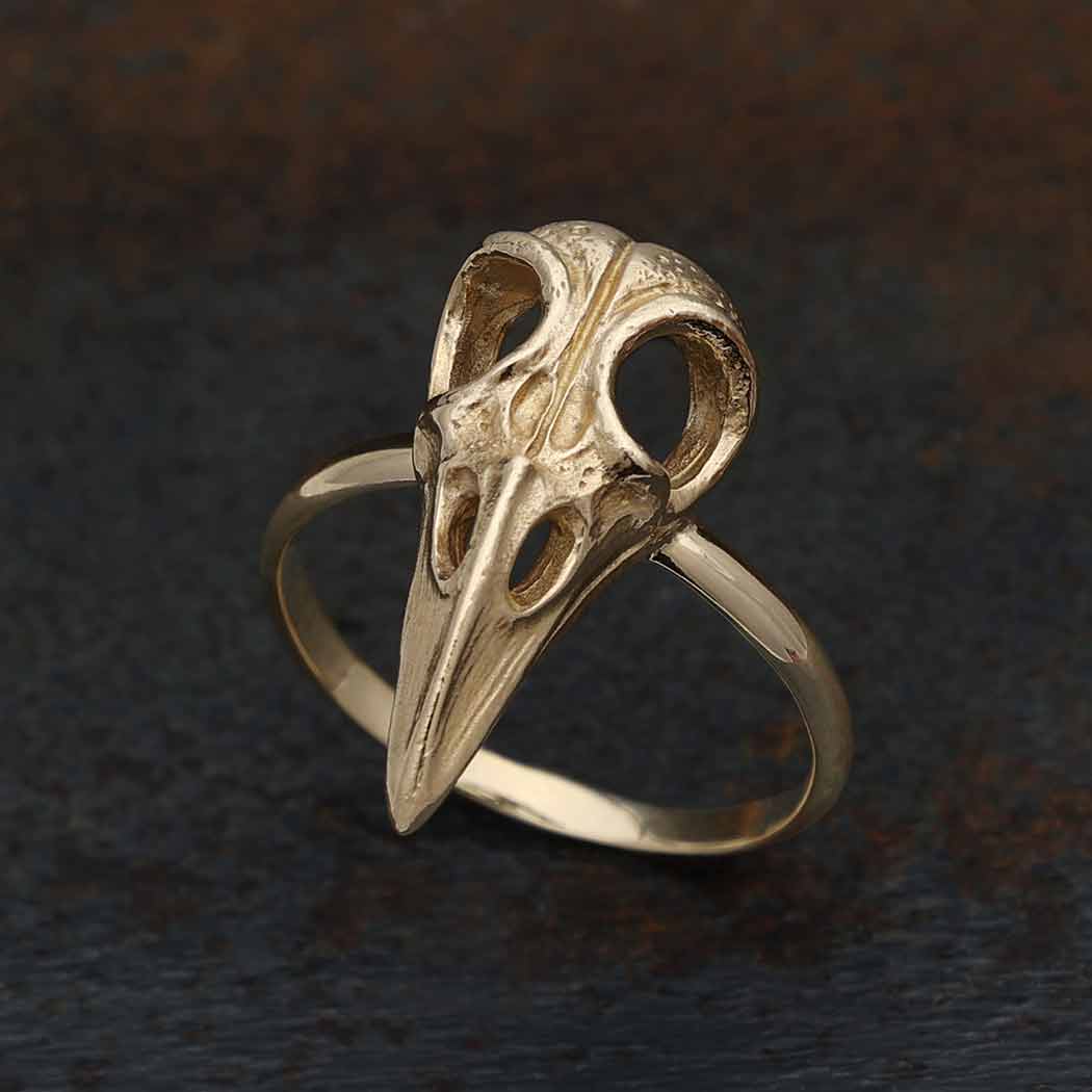 Raven Skull Ring -Bronze