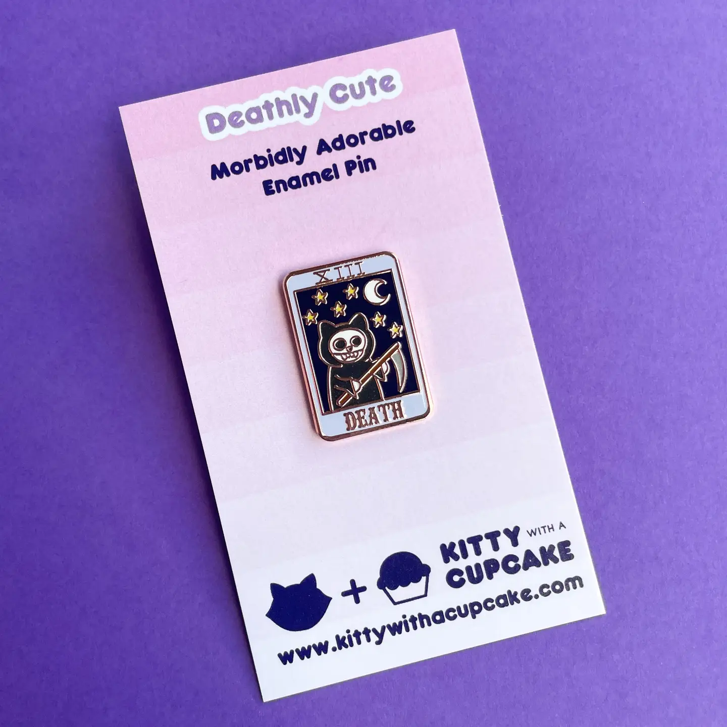 Death Tarot Kitty Enamel Pin