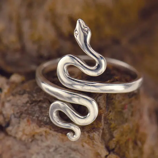 Adjustable Snake Ring- Sterling Silver