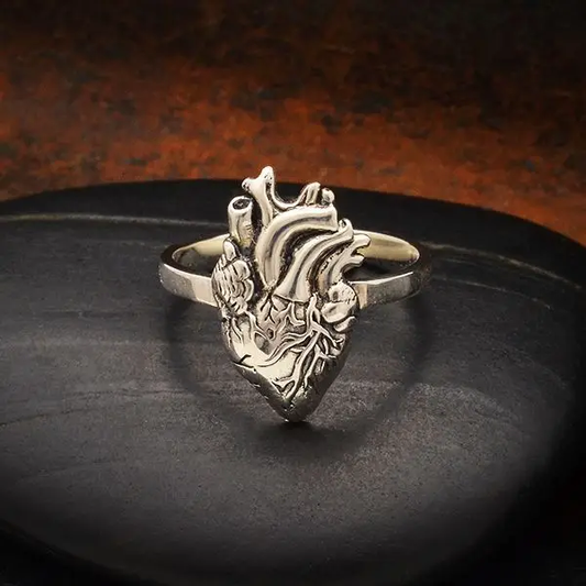 Anatomical Heart Ring -Sterling Silver