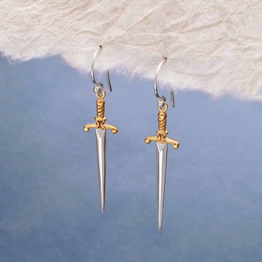 Sword Dangle Earrings -Sterling Silver