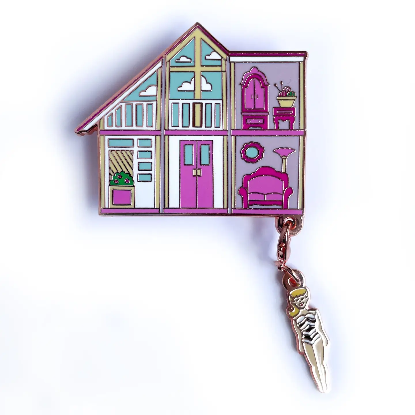 Yarnie Dream House Enamel Pin and Charm Set