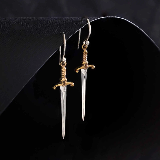 Sword Dangle Earrings -Sterling Silver