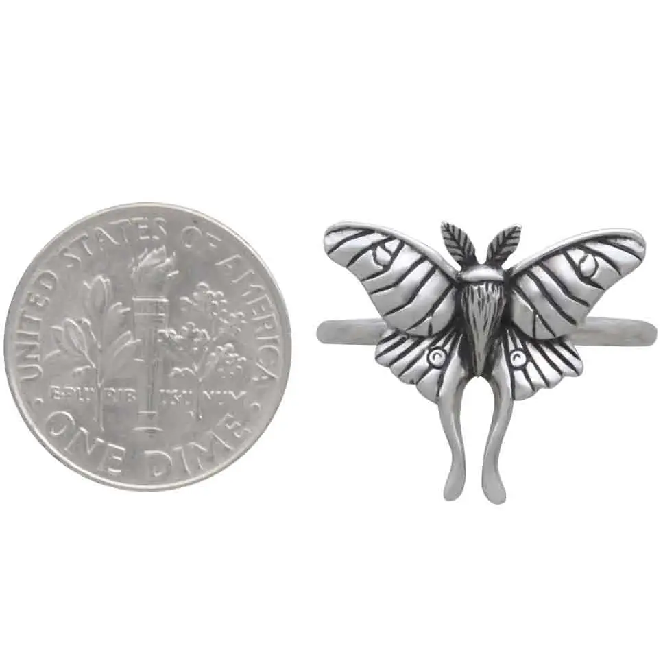 Luna Moth Ring -Sterling Silver