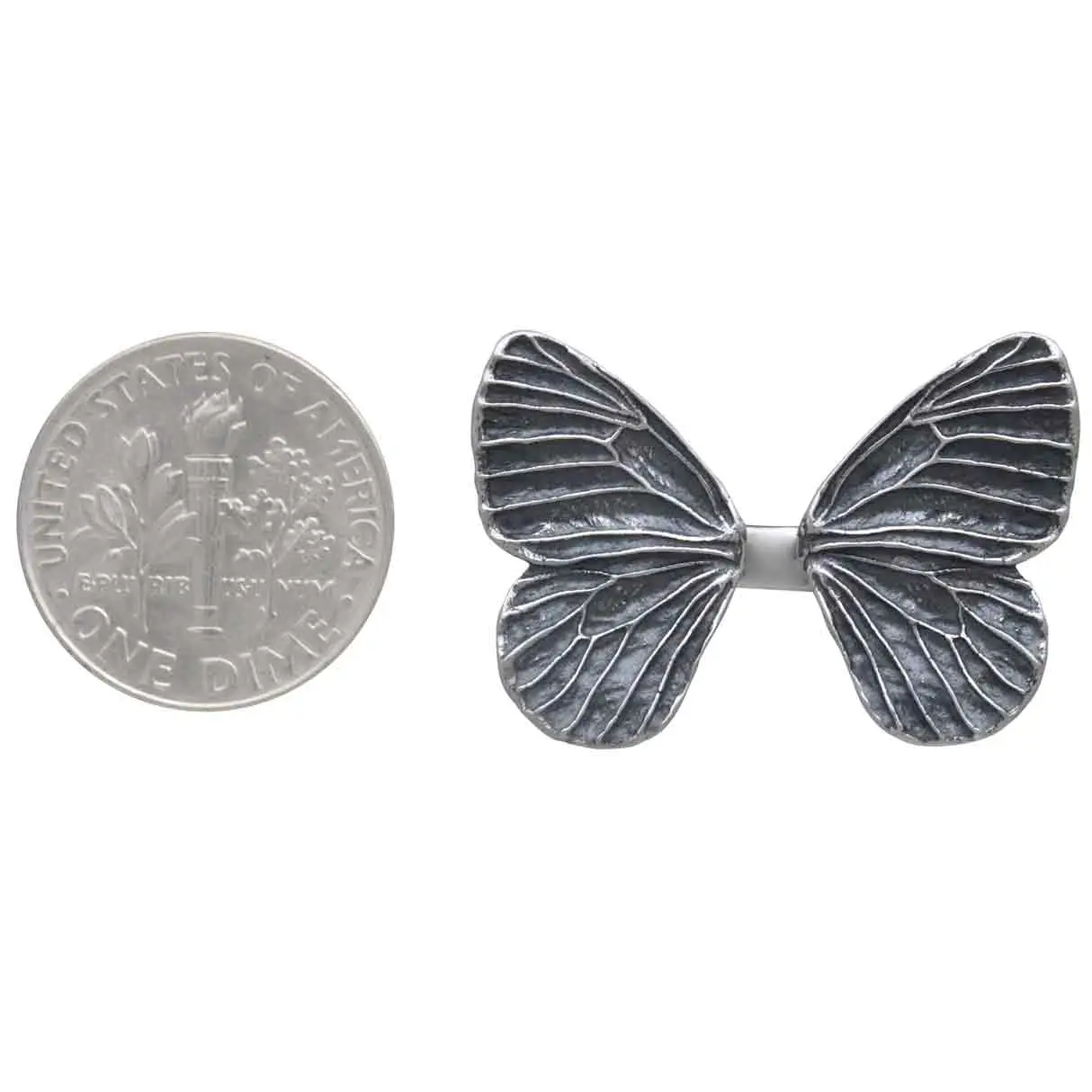 Adjustable Dimensional Butterfly Wings Ring -Bronze