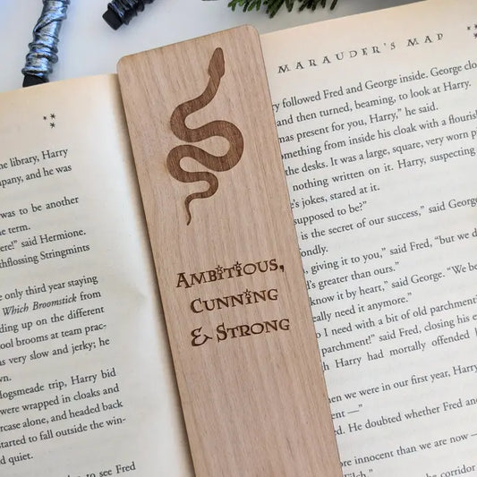 House Slytherin - Harry Potter Inspired Wooden Bookmark